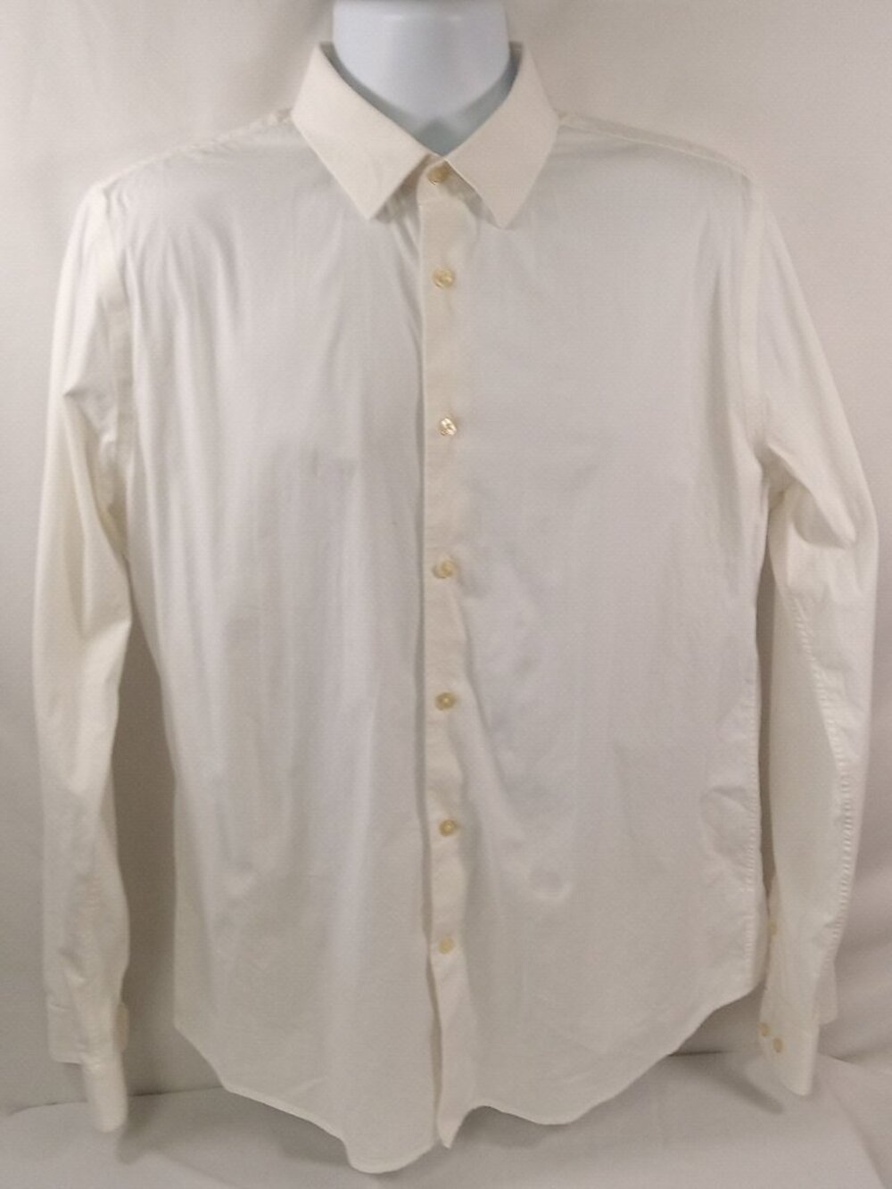 Express 1 MX Extra Slim Fit Men's White Dress Shirt Size Large 16/16.5 Neck